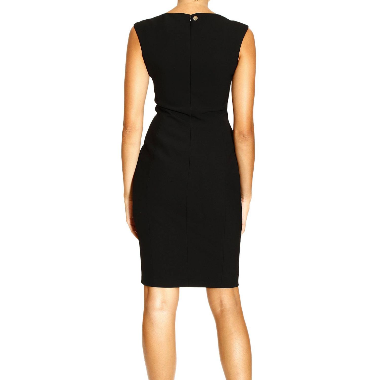 Versace Collection Outlet: SLEEVELESS PENCIL DRESS WITH STUDS AND GEMSTONE  - Black | Dress Versace Collection g33063 g600556 GIGLIO.COM