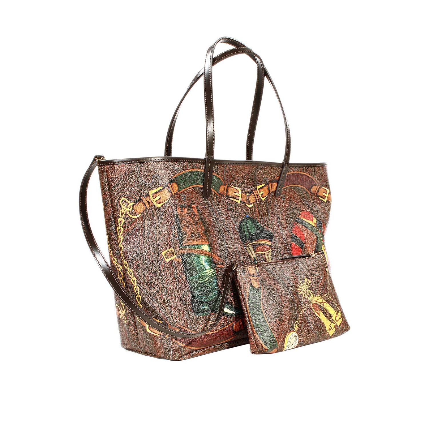 Etro Outlet ARNICA SHOPPING PELLE STAMPA PAISLEY CON FANTINO Borsa A