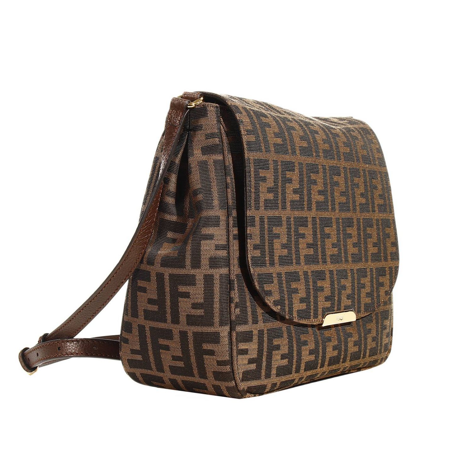 FENDI ZUCCA SHOULDER BAG BIG Shoulder Bag Fendi Women Brown