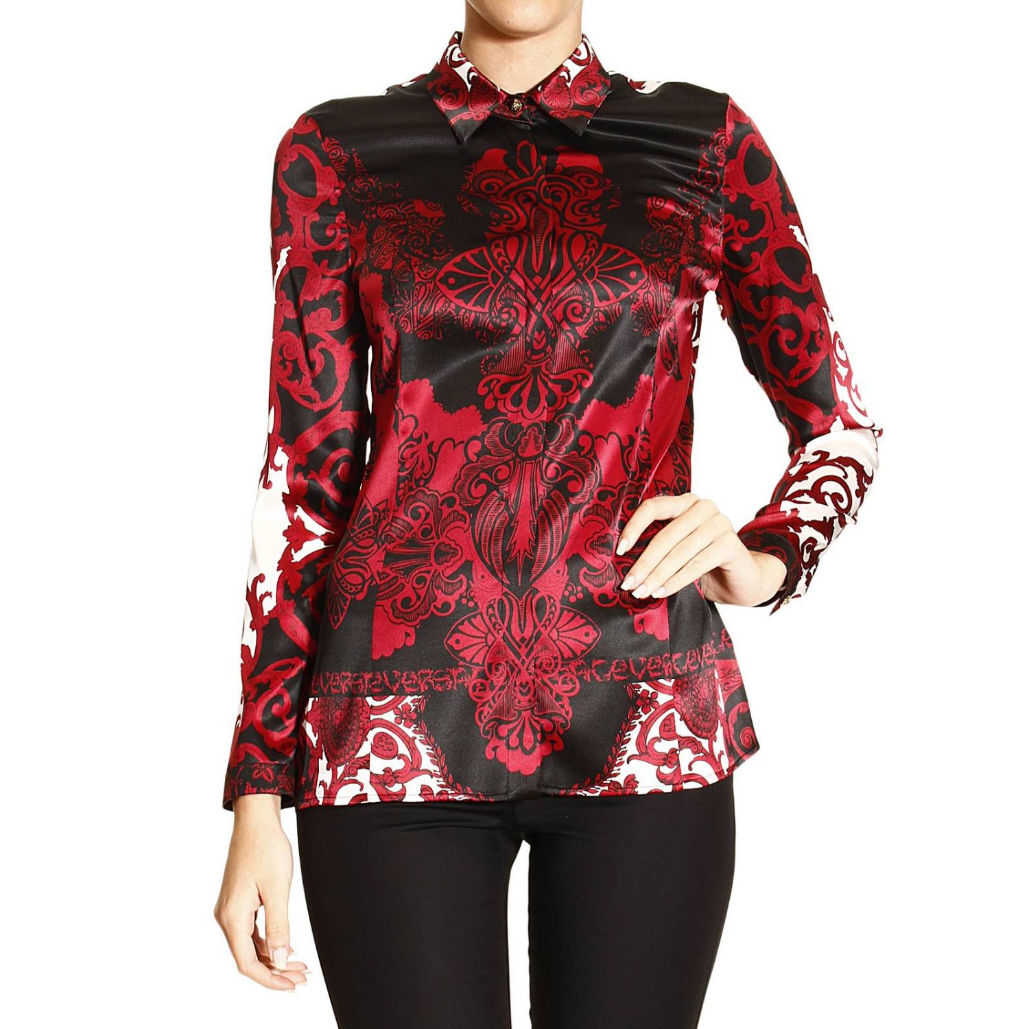 SETA STAMPA BAROCCO Camicia Versace Donna Nero Camicia Versace