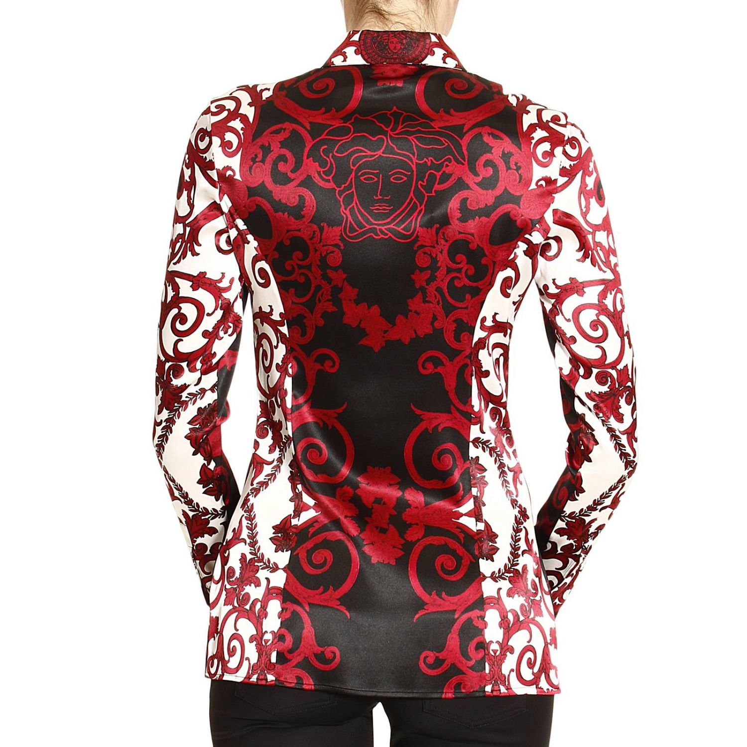 SETA STAMPA BAROCCO Camicia Versace Donna Nero Camicia Versace