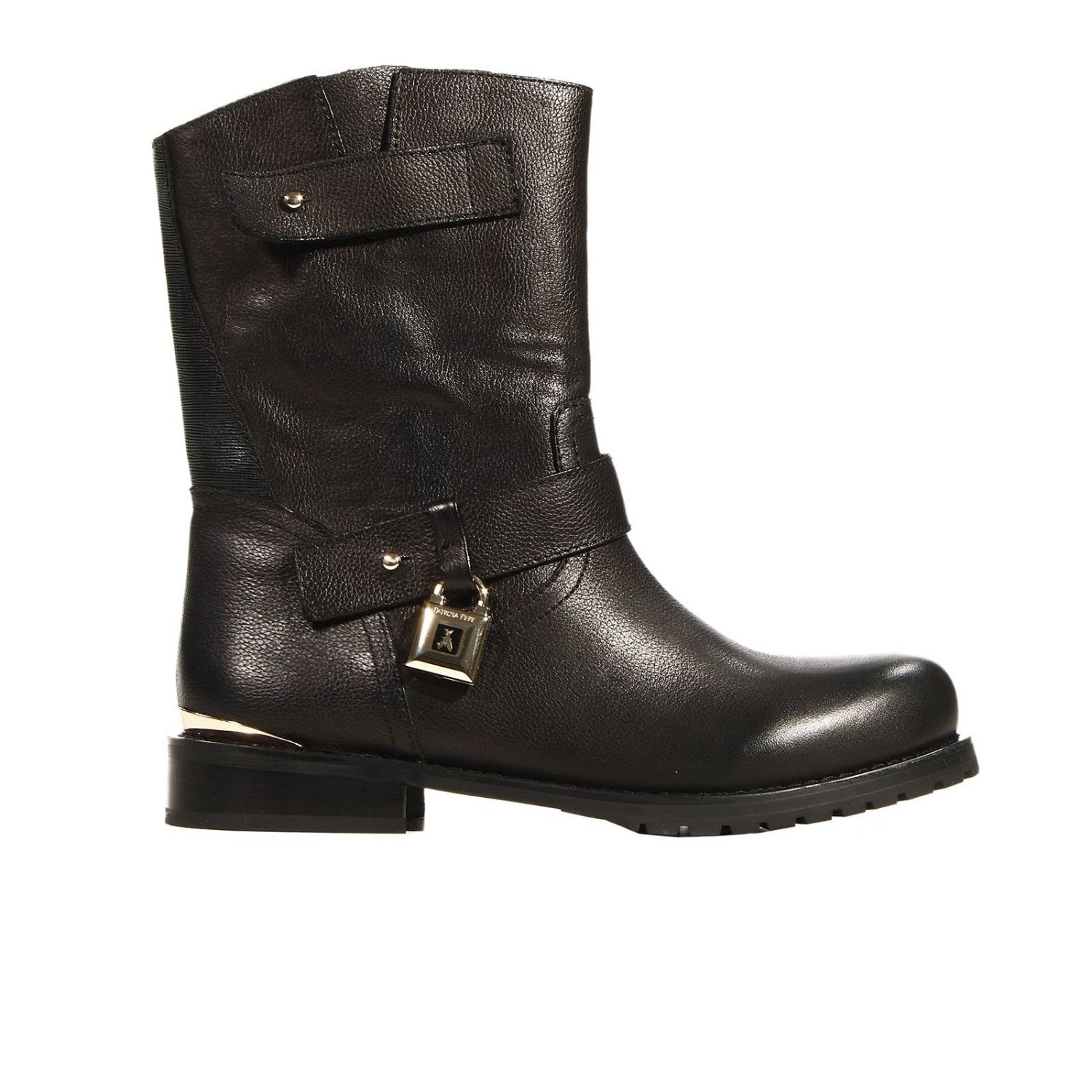 Patrizia Pepe Outlet: STIVALE MEDIO PELLE CON LOOK - Nero | Stivali  Patrizia Pepe 2v4844 e1ea GIGLIO.COM