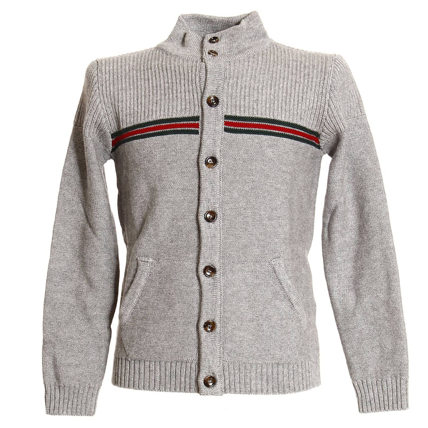 Cardigan Mit Knopfen Web Pullover Gucci Kinder Grau Pullover Gucci X1195 Giglio De