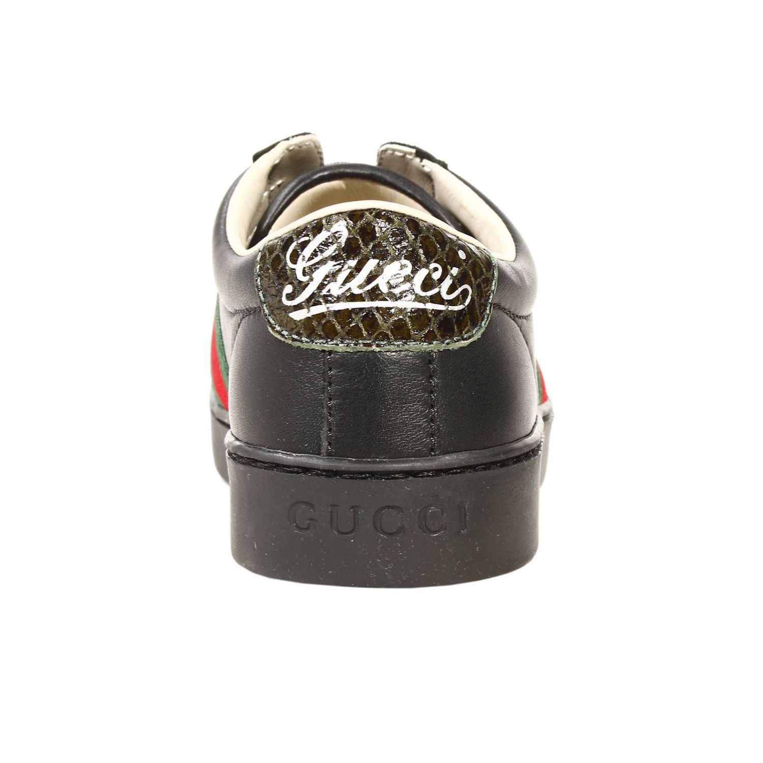 Gucci Outlet: BROOKLYN PELLE + WEB SENZA LACCI - Nero | Scarpe Gucci 324478  boq80 GIGLIO.COM