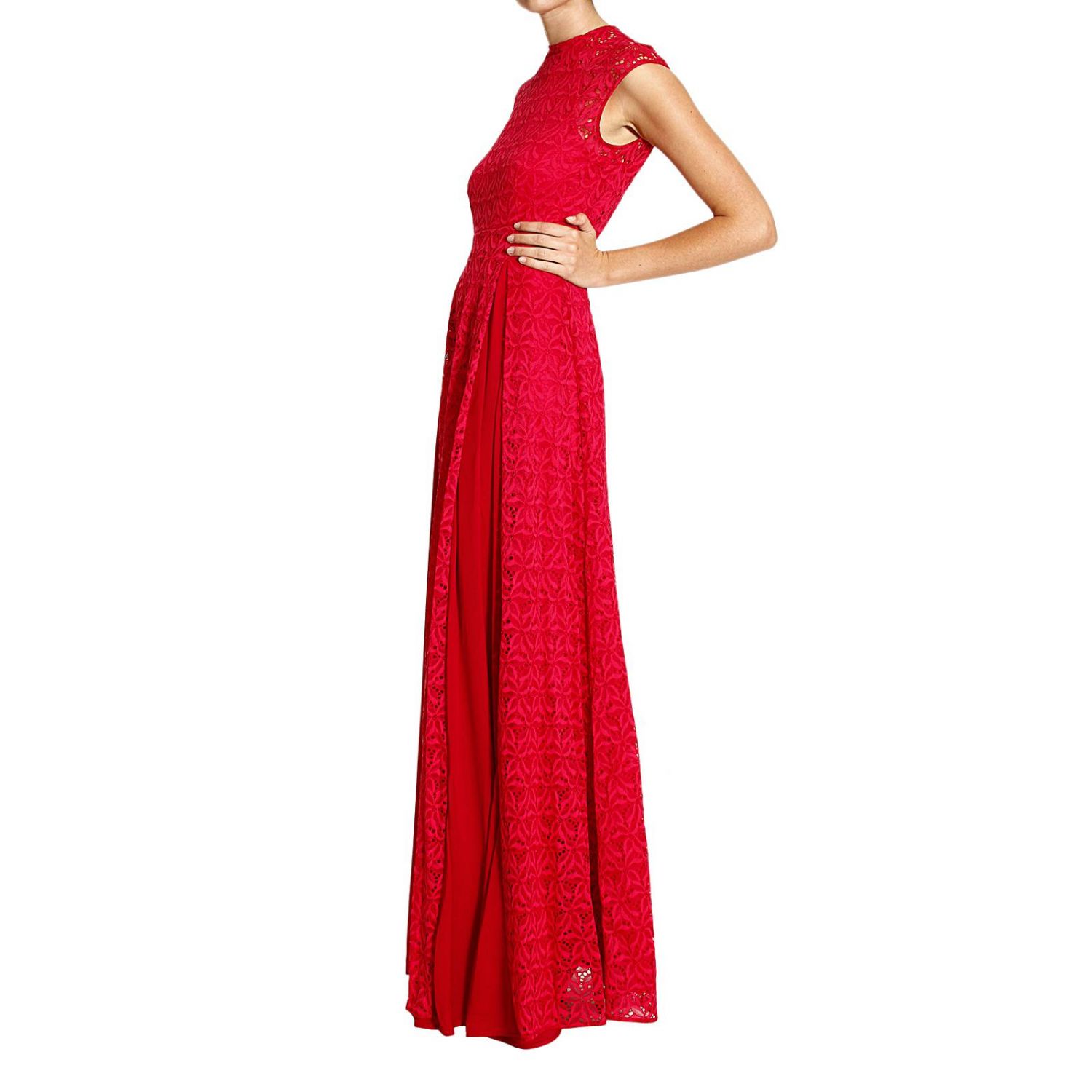 pinko red velvet dress