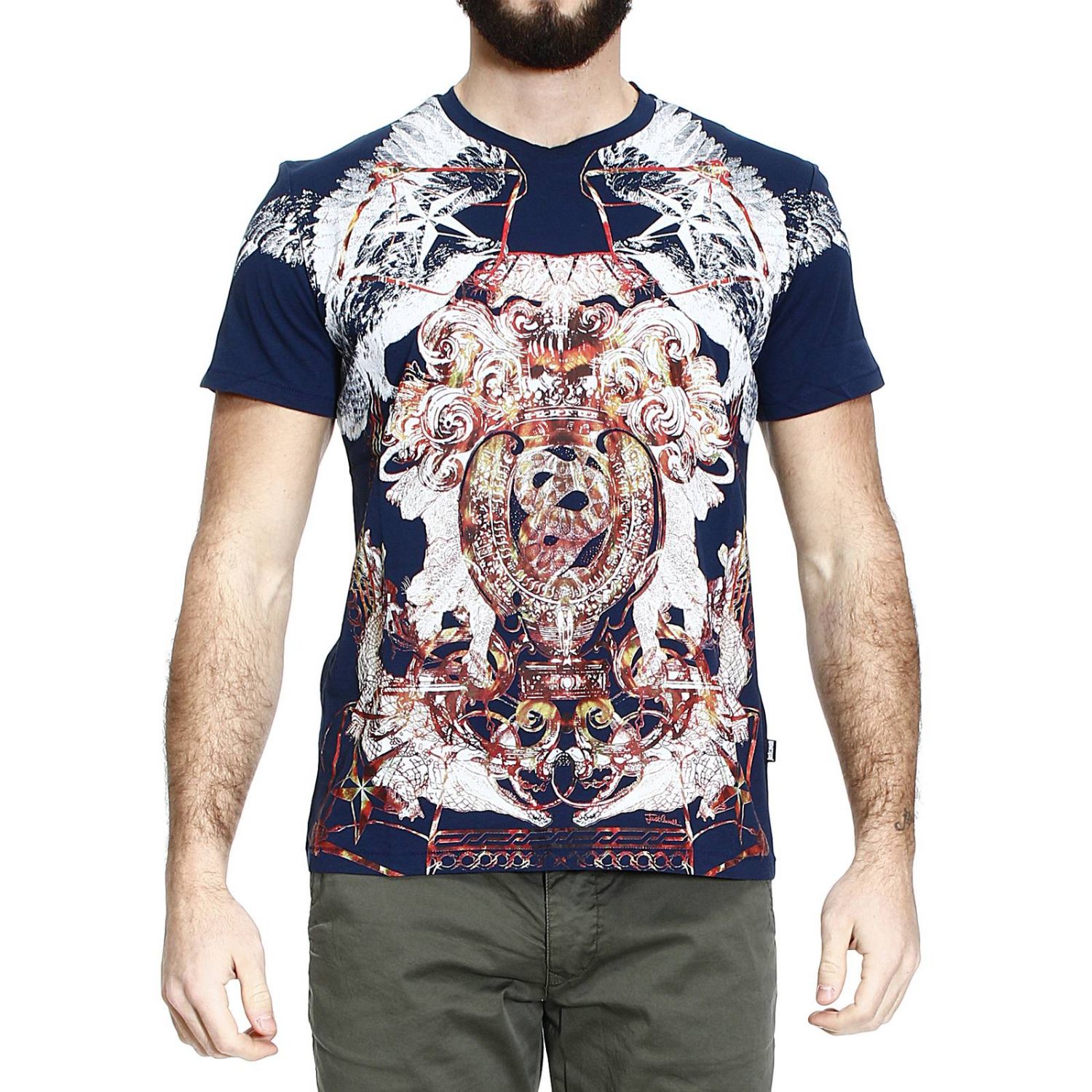 Just Cavalli Outlet: printed half sleeve crew-neck t-shirt | T-Shirt ...