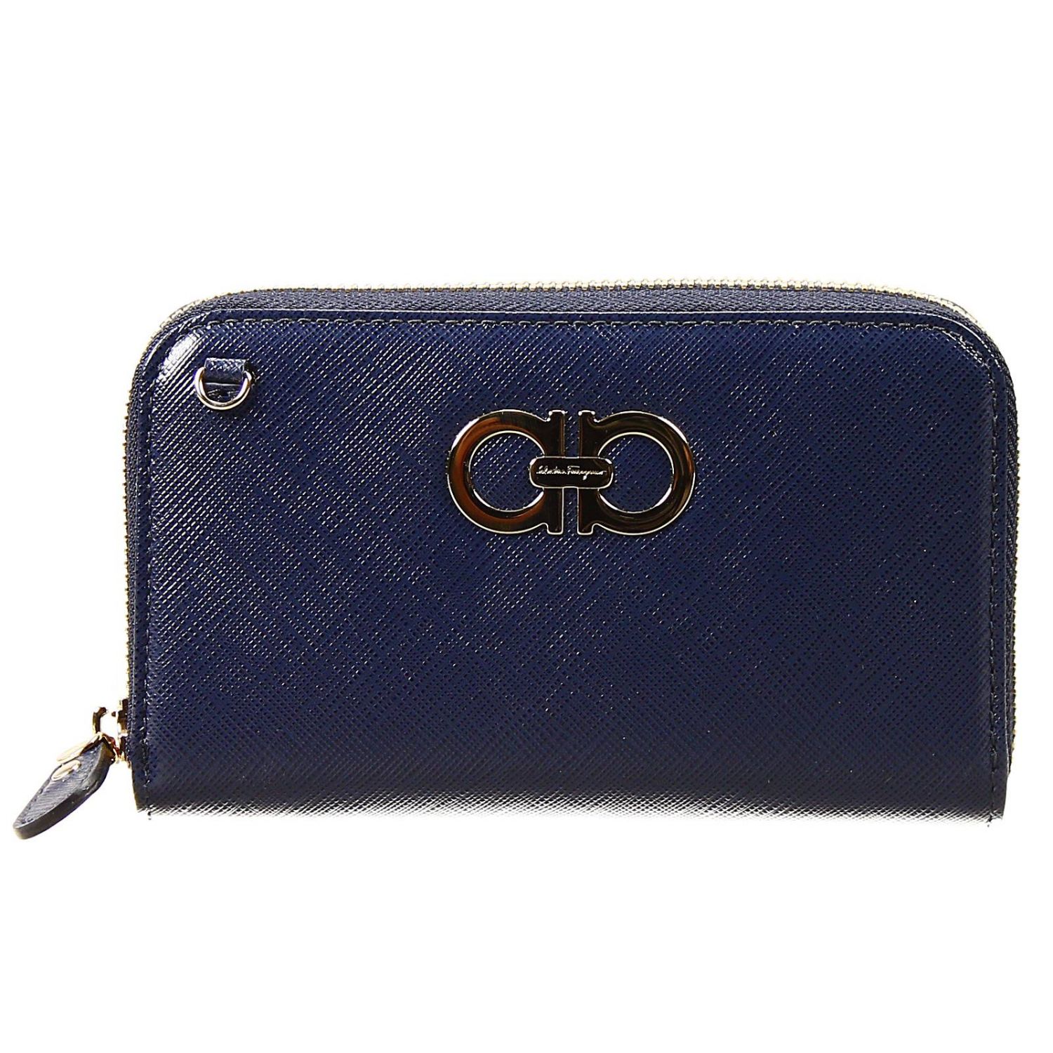 Salvatore Ferragamo Outlet: portafogli zip around кожа tissu con tracolla  catena | Кошелек Salvatore Ferragamo Женское Синий | Кошелек Salvatore  Ferragamo 571514 22b934 GIGLIO.COM