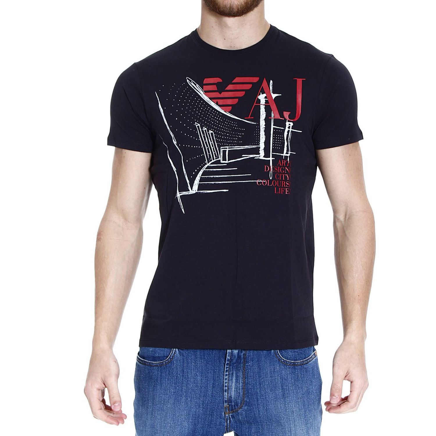 armani jeans logo band t shirt