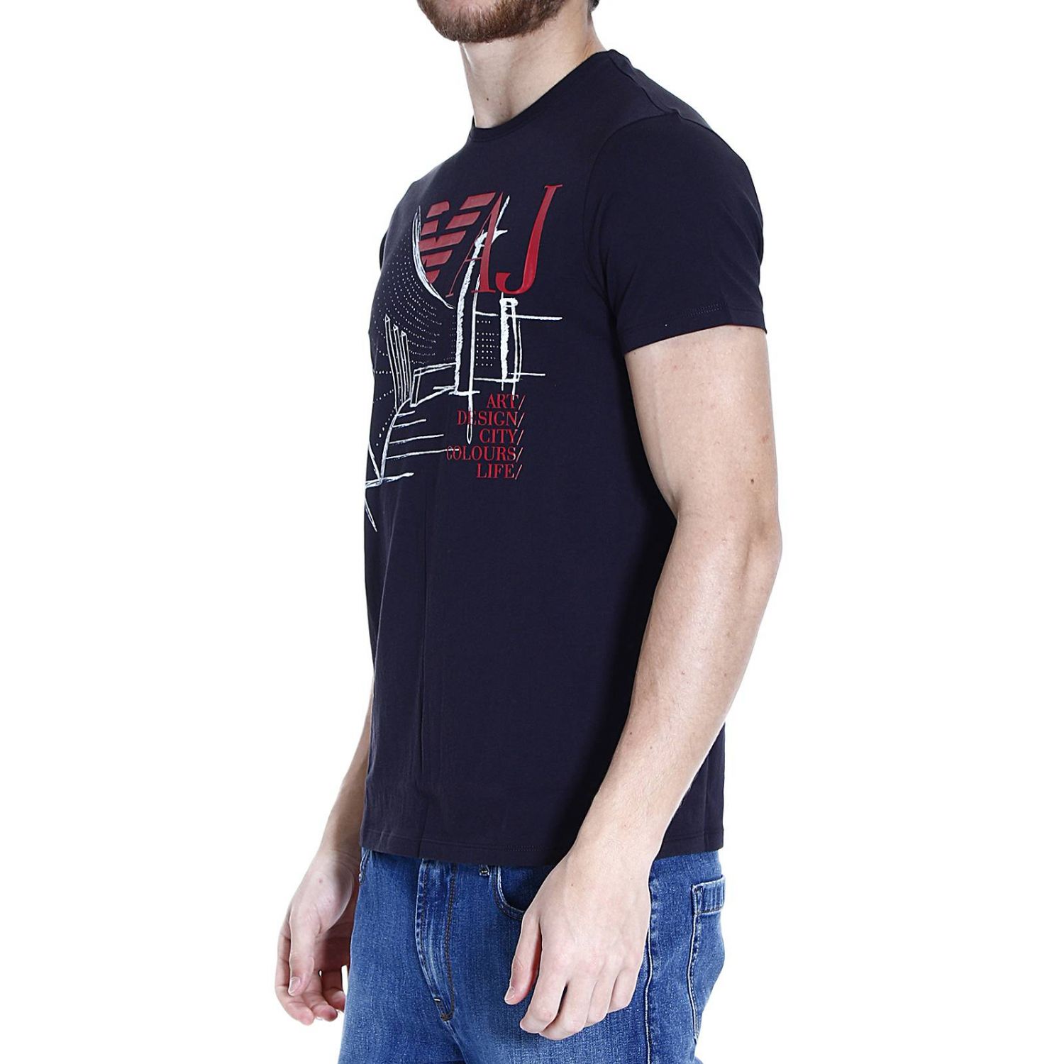 armani jeans logo band t shirt