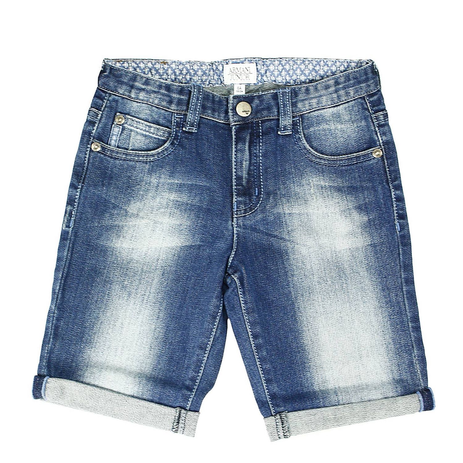 Armani Junior Outlet: jeans short denim with logo | Jeans Armani Junior ...