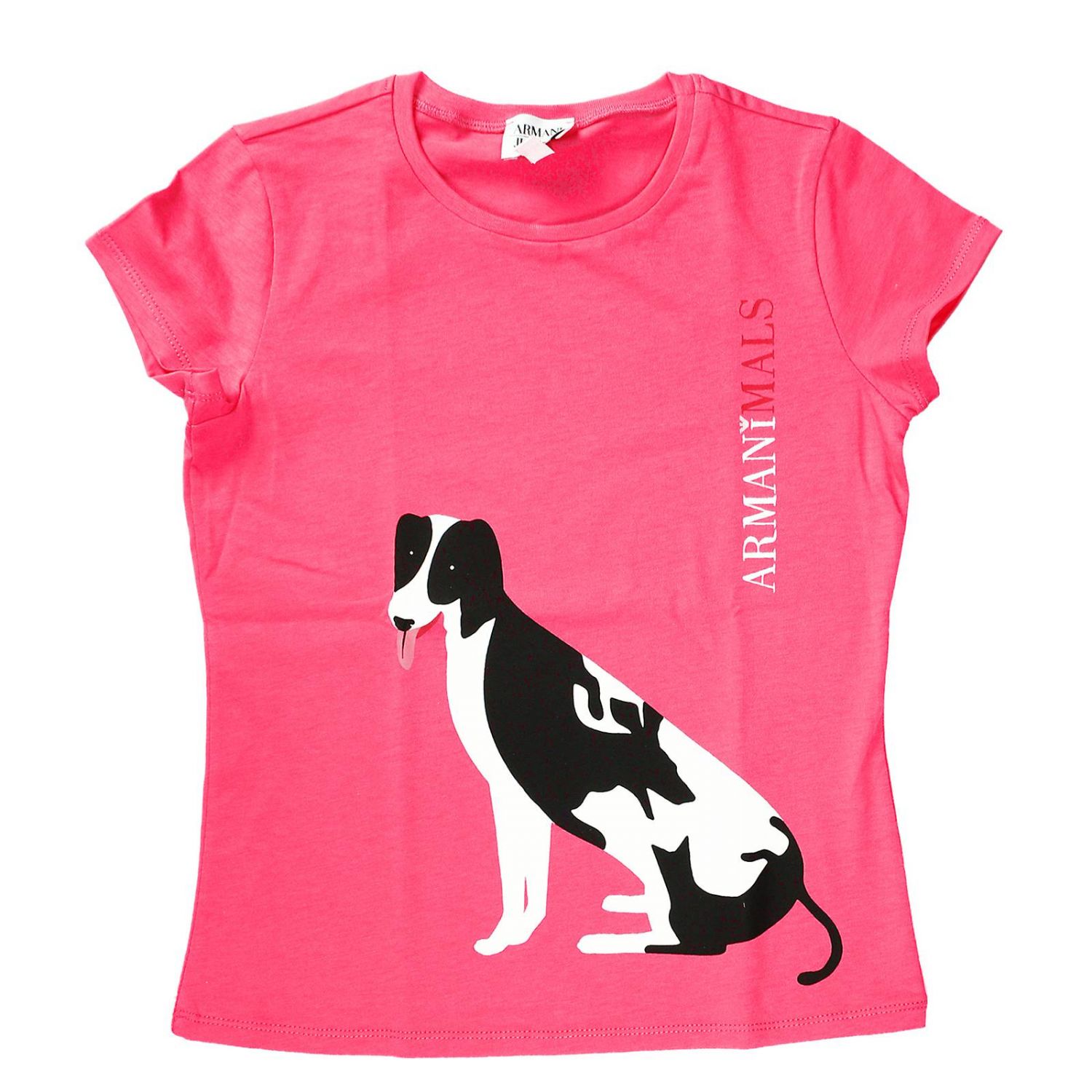 T-shirt Armani Teen: t-shirt half sleeve crew-neck dog print fuchsia 1