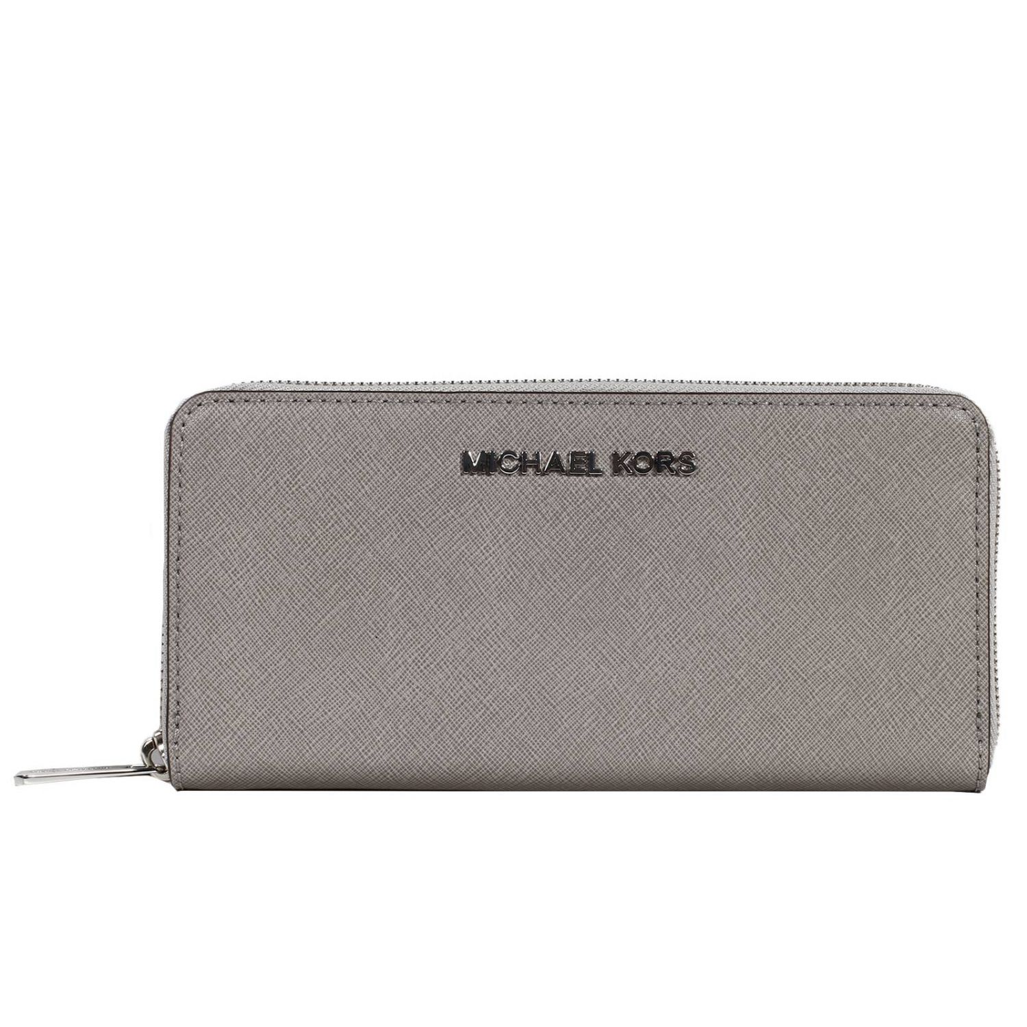 michael kors saffiano zip around wallet