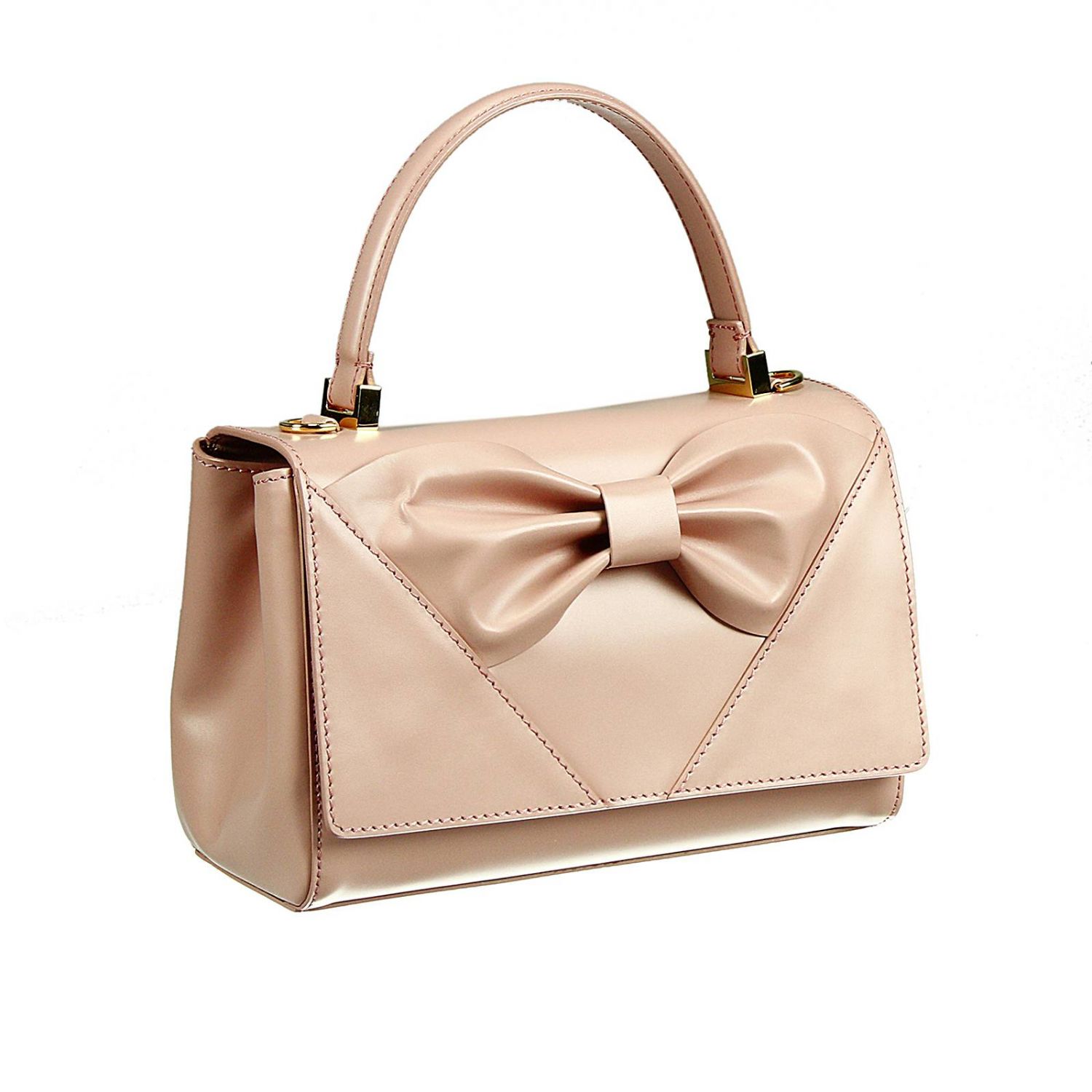 Red Valentino Outlet: borsa a mano piccola con fiocco e tracolla - Розовый  | Наплечная Сумка Red Valentino iq2b0520 vbo GIGLIO.COM