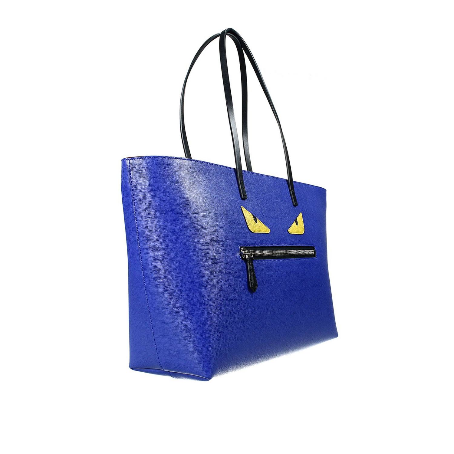 bag shopping monster leather Shoulder Bag Fendi Women Royal Blue