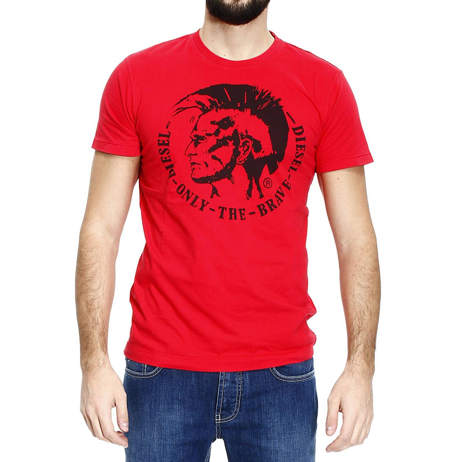 Diesel Outlet: t-shirt ulisse half sleeve crew-neck with logo mohican ...