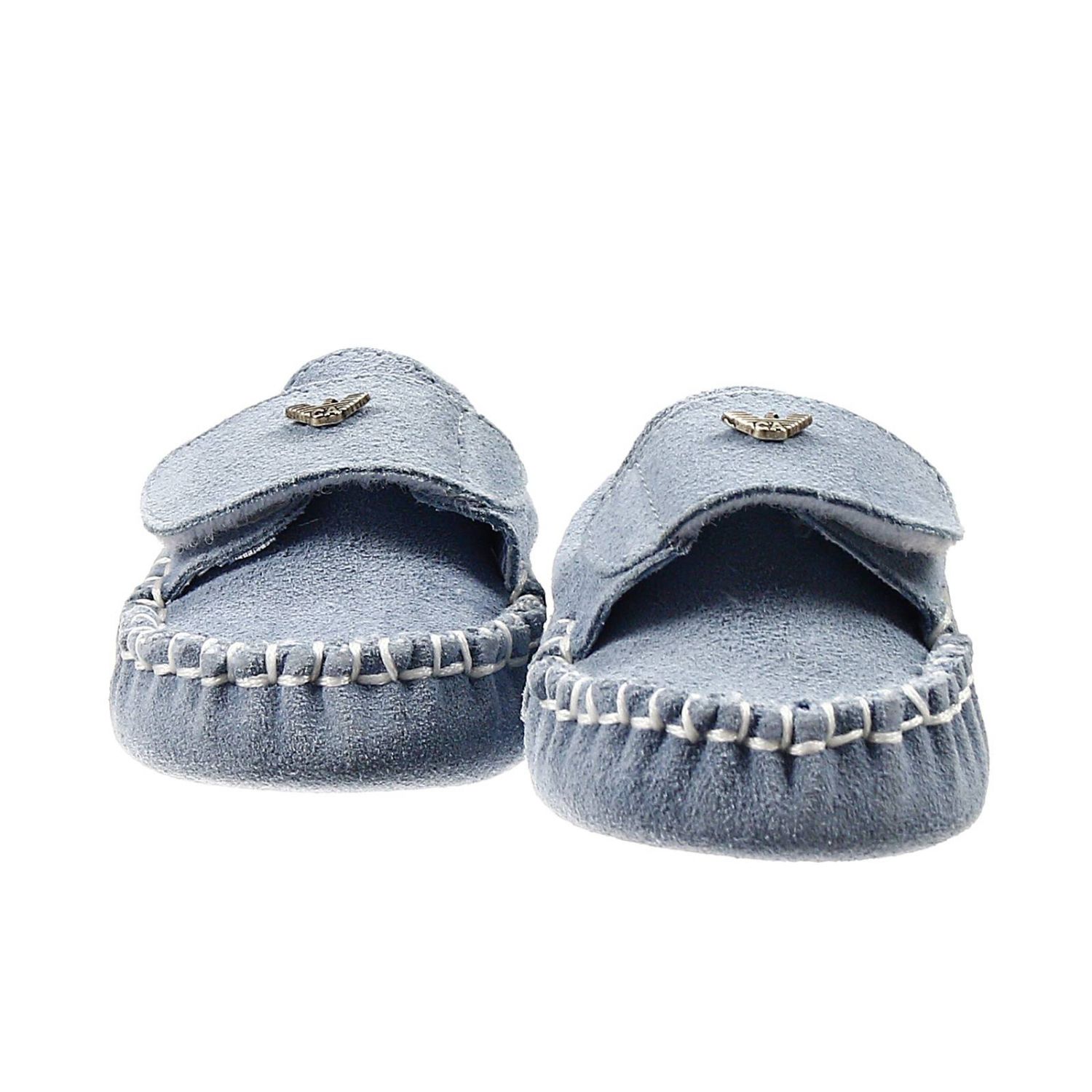 Mocassini driver in pelle scamosciata con logo | EMPORIO ARMANI Uomo