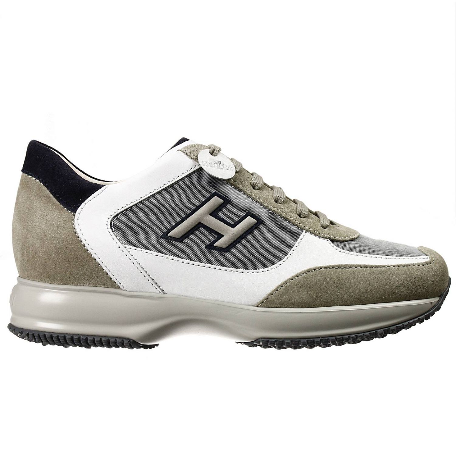 HOGAN: shoes new interactive suede + canvas + leather h floc - Beige ...
