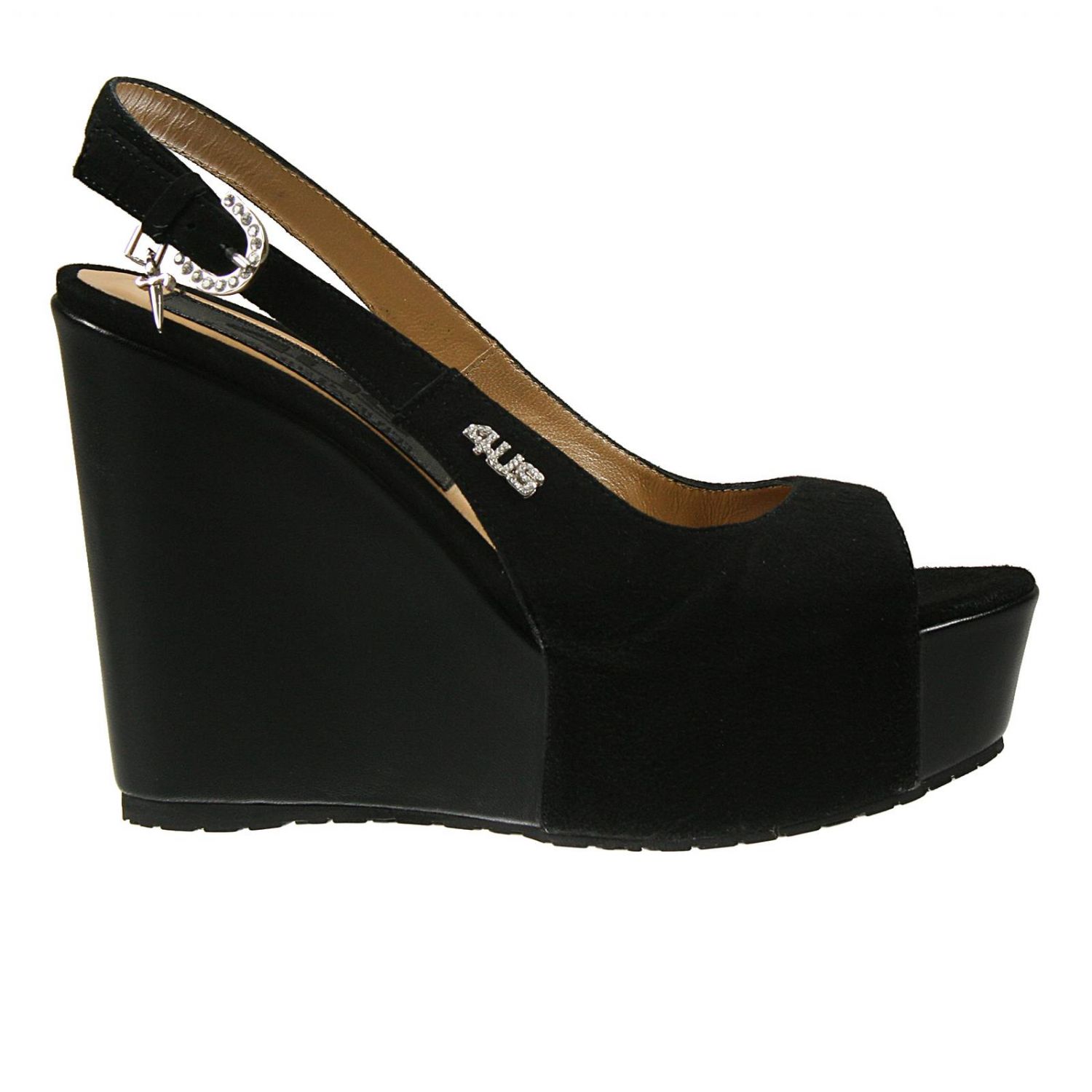 Paciotti 4Us Outlet: ZEPPA TACCO 8+2 SPUNTATA CAMOSCIO E PELLE SLINGBACK |  Scarpe Con Zeppa Paciotti 4Us Donna Nero | Scarpe Con Zeppa Paciotti 4Us  llsd4 GIGLIO.COM