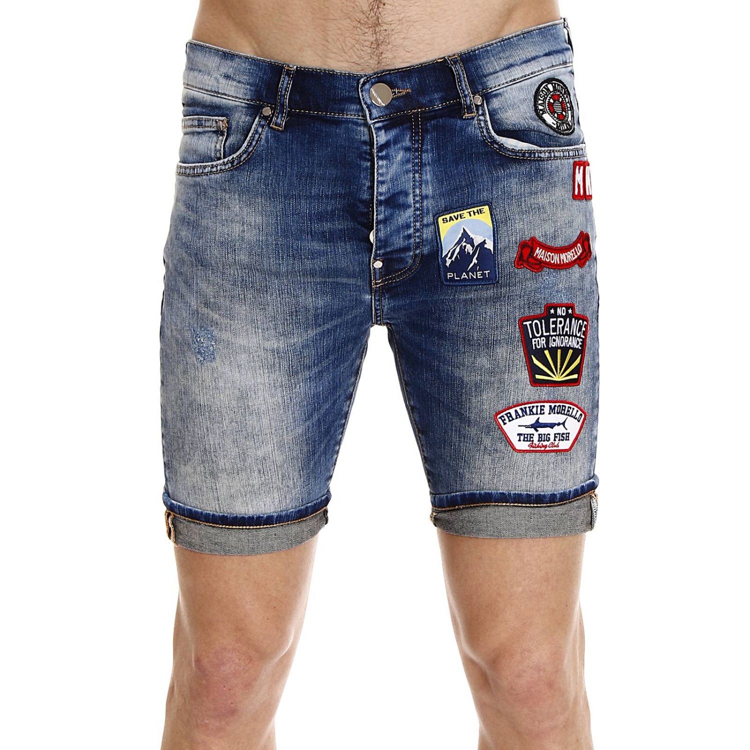 Frankie Morello Outlet: DENIM BERMUDA 5 TASCHE - Denim | Pantalone Frankie  Morello 15250pa jk GIGLIO.COM