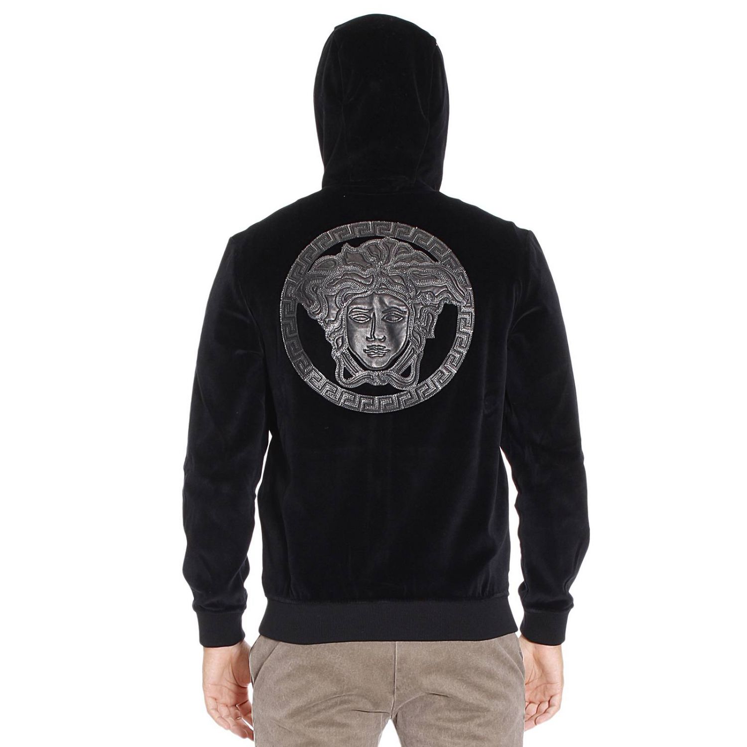 Versace Outlet: FELPA CAPPUCCIO CINIGLIA MEDUSA DIETRO | Maglia Versace Uomo  Nero | Maglia Versace 71086 209743 GIGLIO.COM