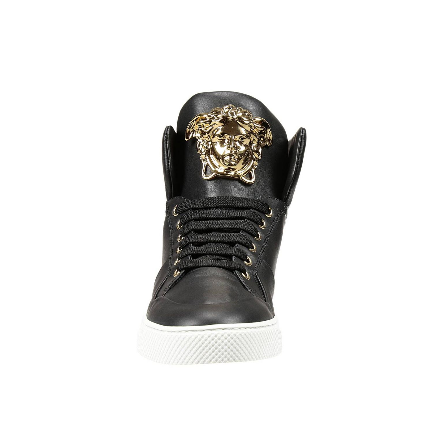 Versace Outlet: SNEAKERS PELLE CON MEDUSA | Sneakers Versace Uomo Nero |  Sneakers Versace dsu5644 dvg3g GIGLIO.COM
