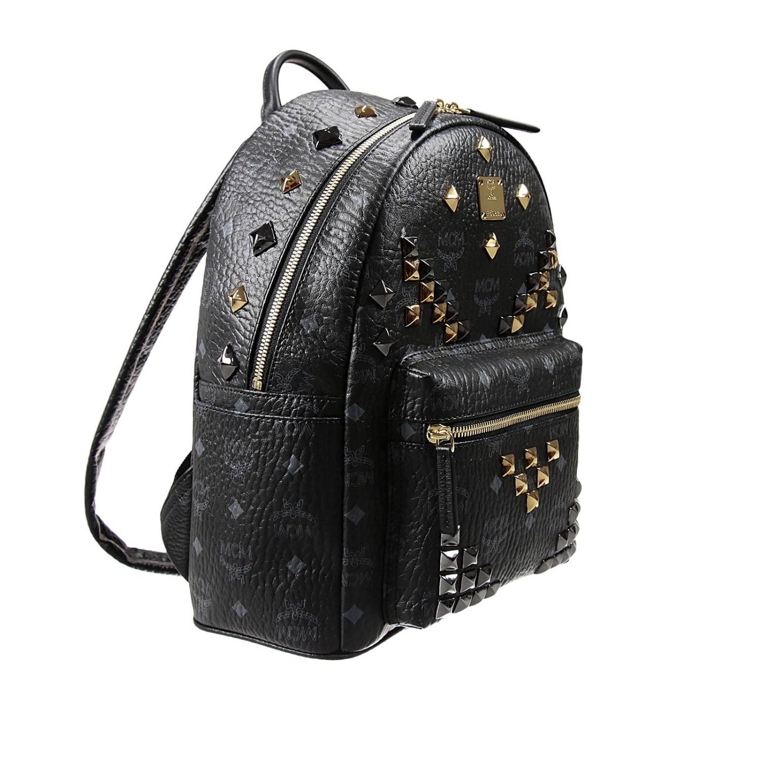 Mcm Outlet: STARK SMALL ZAINETTO CON BORCHIE FRONTALI - Nero | Zaino Mcm  mmkave19 GIGLIO.COM