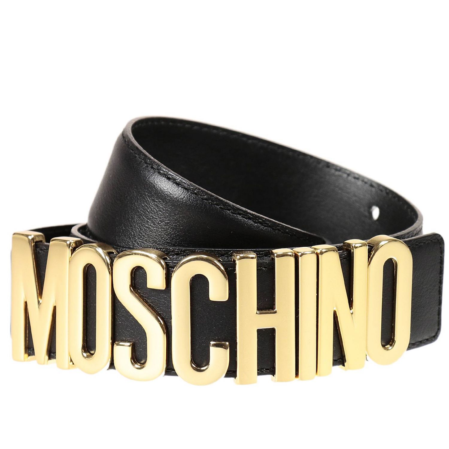 Moschino Outlet: LETTERING CALF LEATHER | Belt Moschino Women Black ...