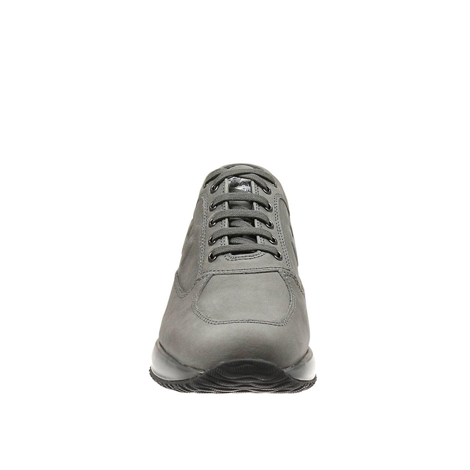 HOGAN: INTERACTIVE H RILIEVO PELLE BILBAO - Grigio | Sneakers Hogan  hxm00n09042 95u GIGLIO.COM
