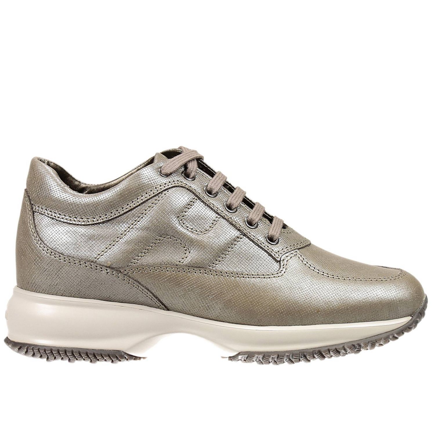 HOGAN: INTERACTIVE H BOMBATA VITELLO PALMELLATO - Bronzo | Sneakers Hogan  hxw00n00010 97z GIGLIO.COM