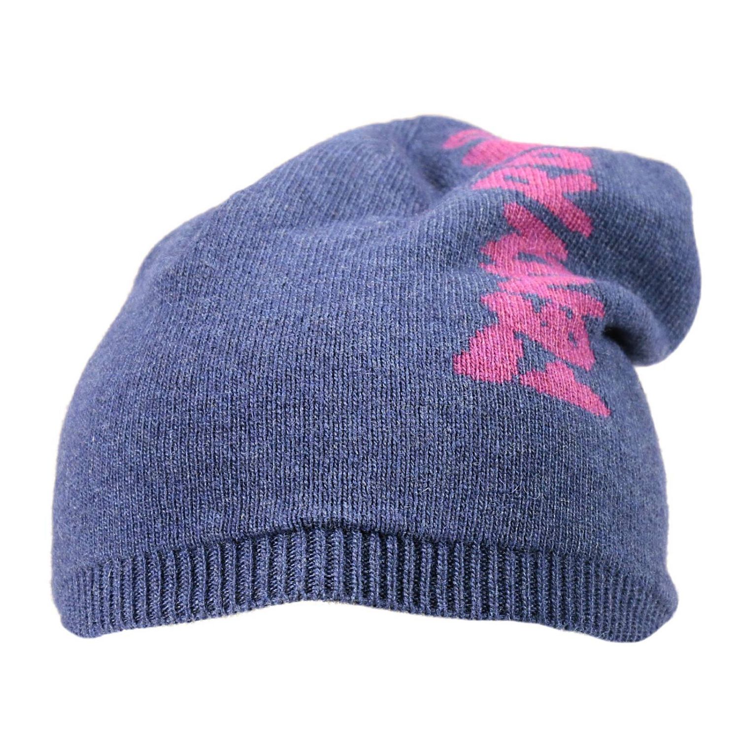 Fendi Outlet: CUFFIA LANA JAQUARD LOGO - Blue | Cappello Bimba Fendi jup000  ed3 GIGLIO.COM