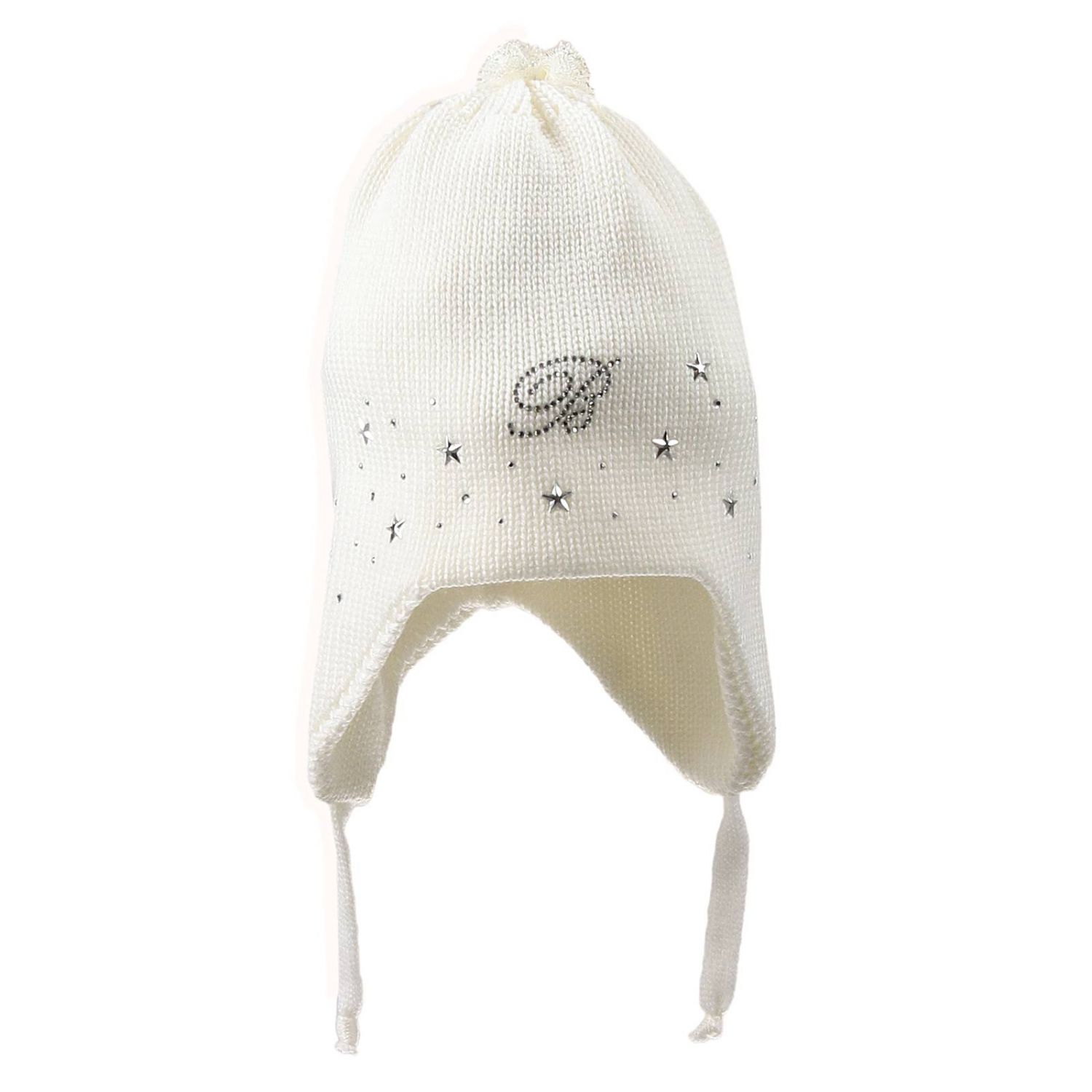 Miss Blumarine Outlet: CUFFIA LANA CON STELLE - Panna | Cappello Neonato  Miss Blumarine pp11 GIGLIO.COM