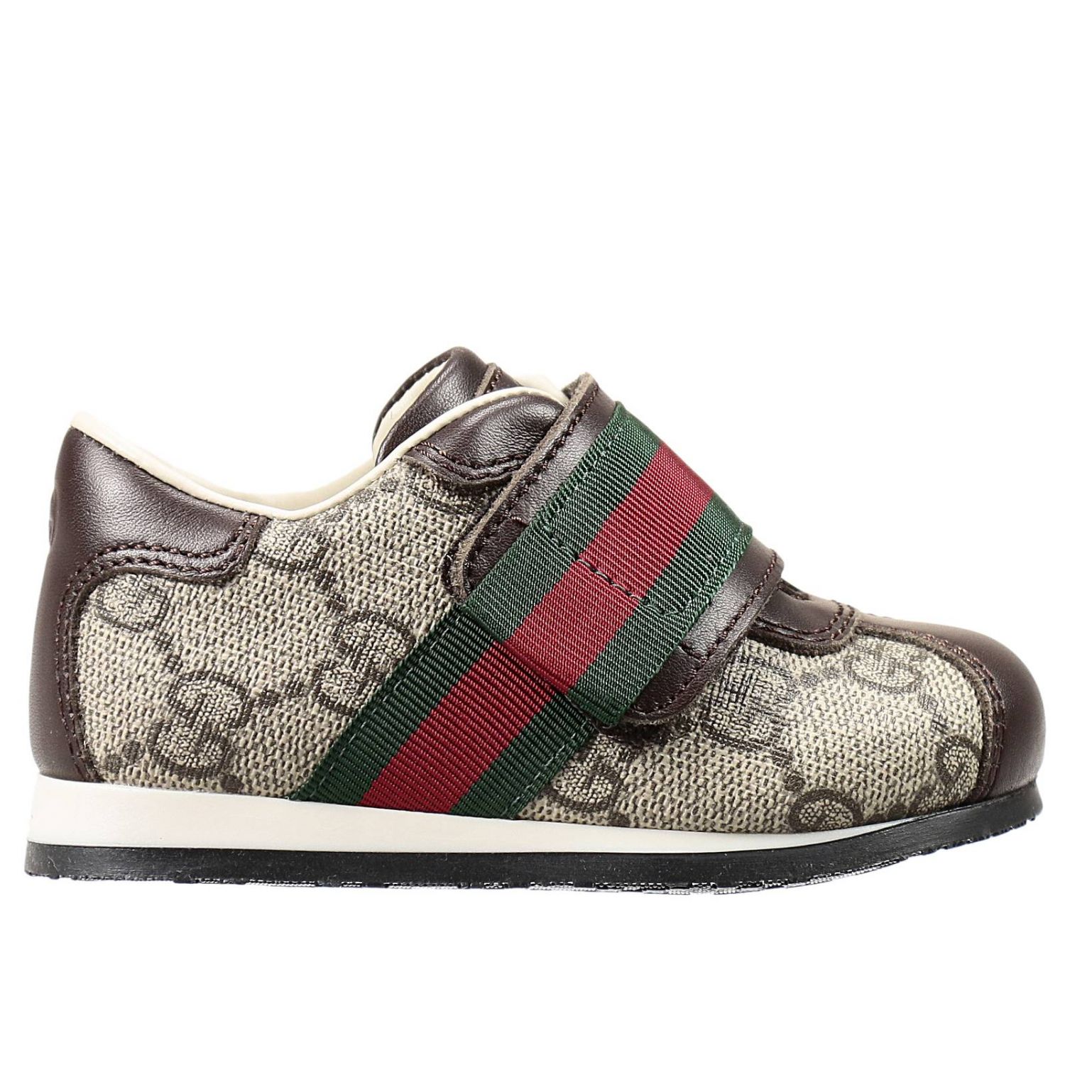 Gucci Outlet: TENNIS ICON GG PLUS VELCRO | Shoes Gucci Kids Brown ...