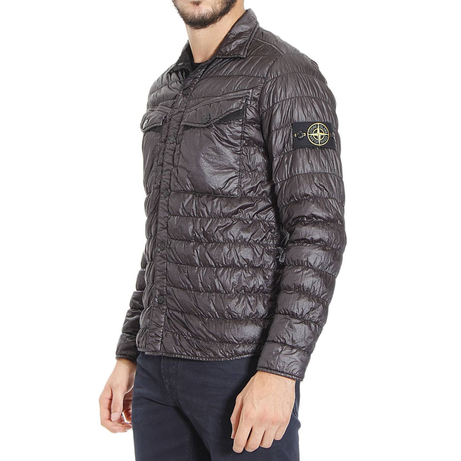 stone island quilted overshirt