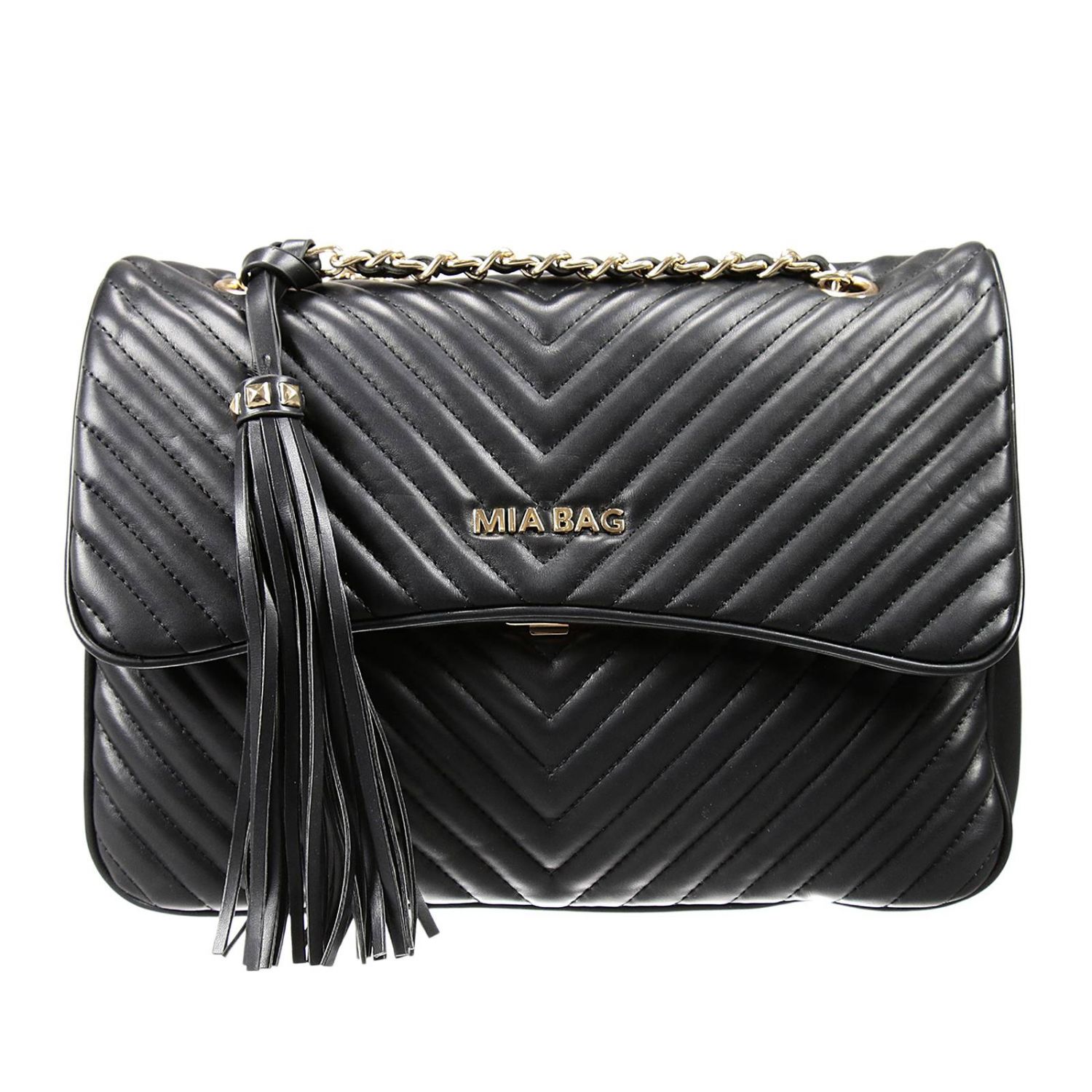 Mia Bag Outlet: CLASSIC TRACOLLA CON PATTA TRAPUNTATA - Nero | Borsa A  Spalla Mia Bag 15302 GIGLIO.COM
