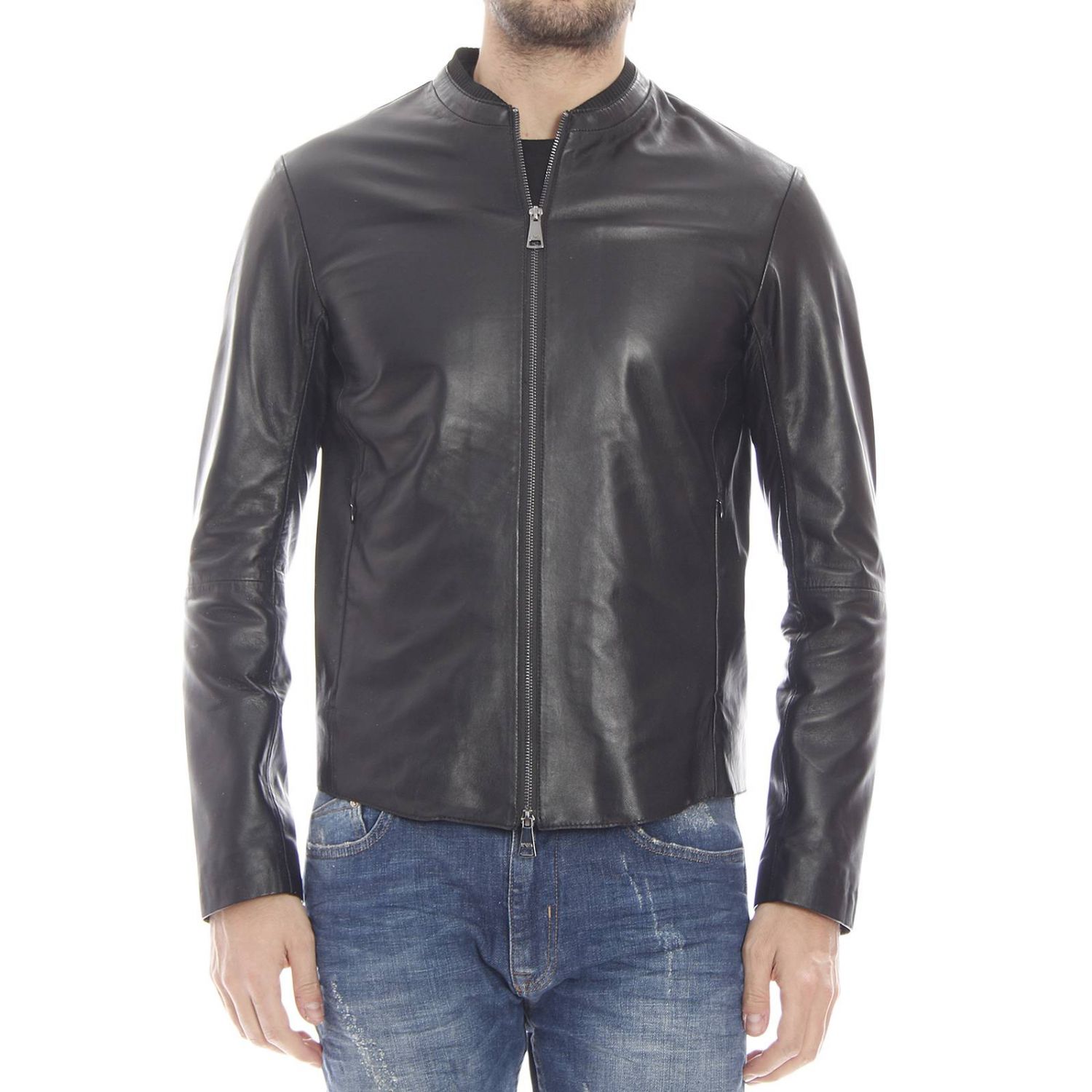 blouson cuir armani homme