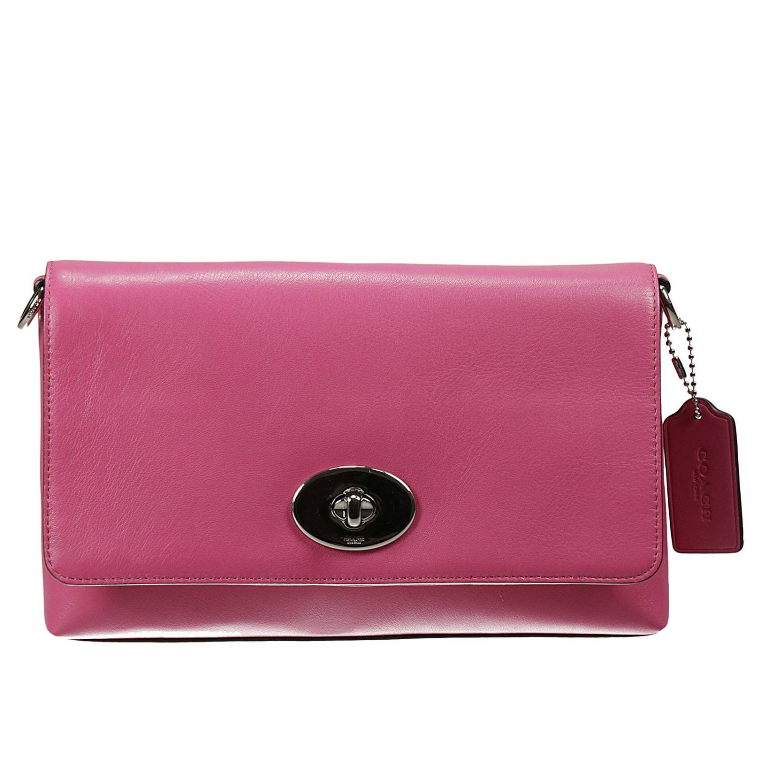 Coach Outlet Shoulder Bag Coach Women Fuchsia Shoulder Bag Coach