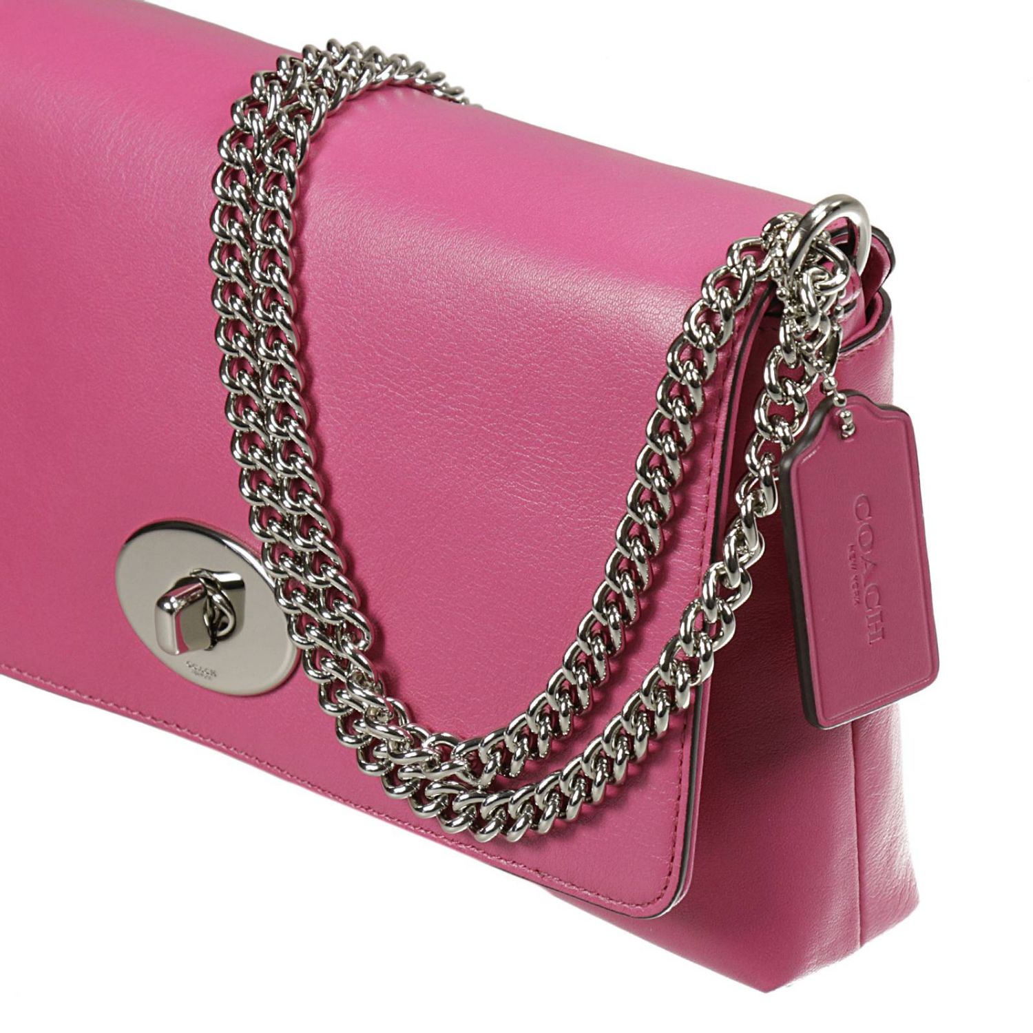 Coach Outlet Shoulder Bag Coach Women Fuchsia Shoulder Bag Coach
