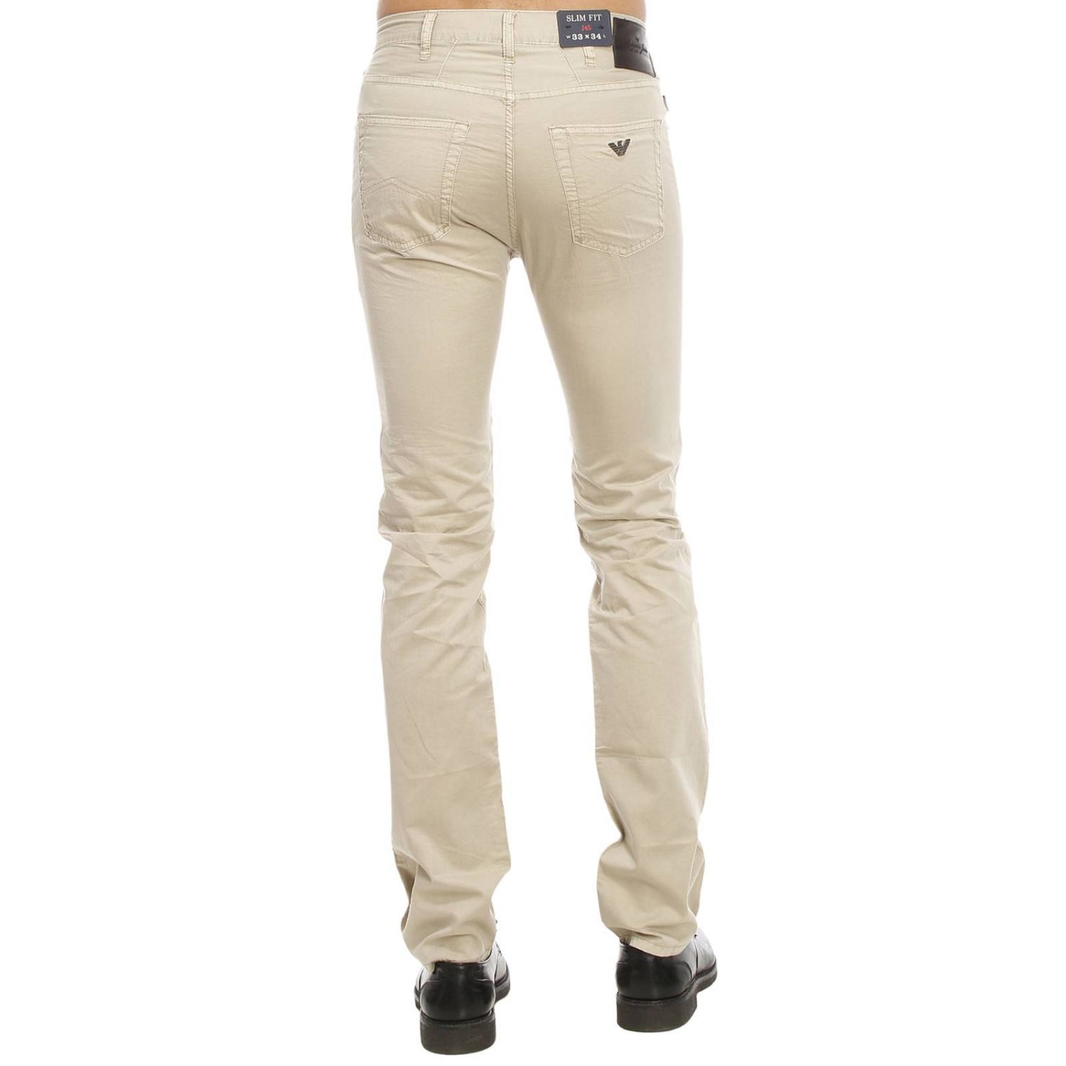 beige armani jeans