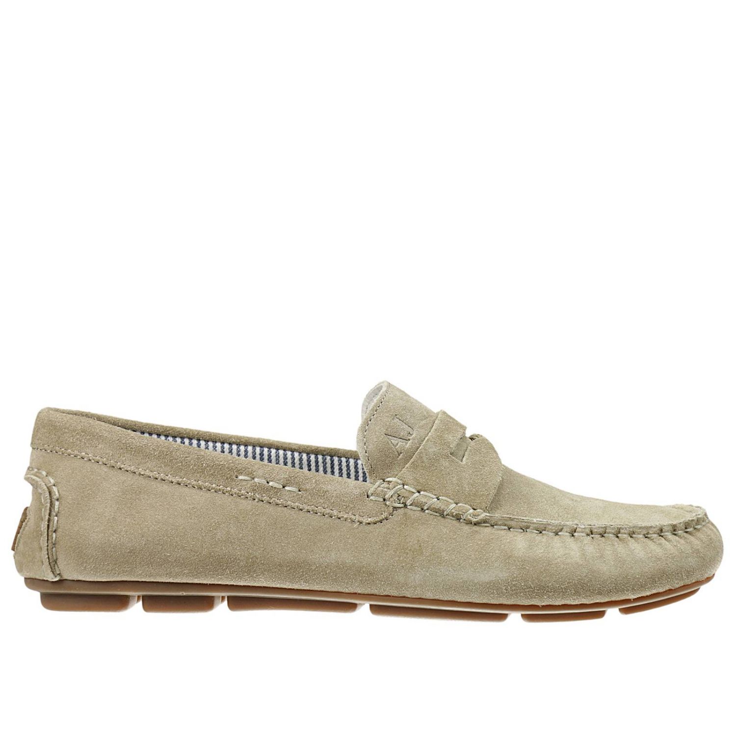 Armani Jeans Outlet: MOCASSINO CAMOSCIO CON MASCHERINA - Beige | Mocassini  Armani Jeans 06588 55 GIGLIO.COM