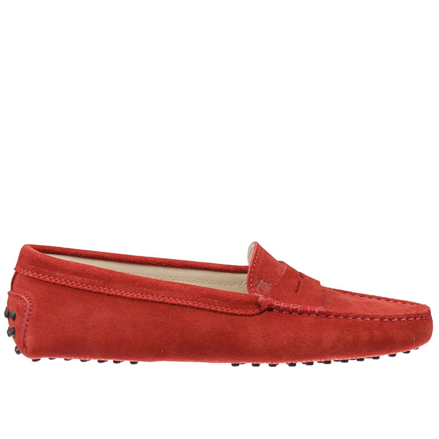 TODS: LOAFER GOMMINO SUEDE | Flat Shoes Tods Women Red | Flat Shoes ...