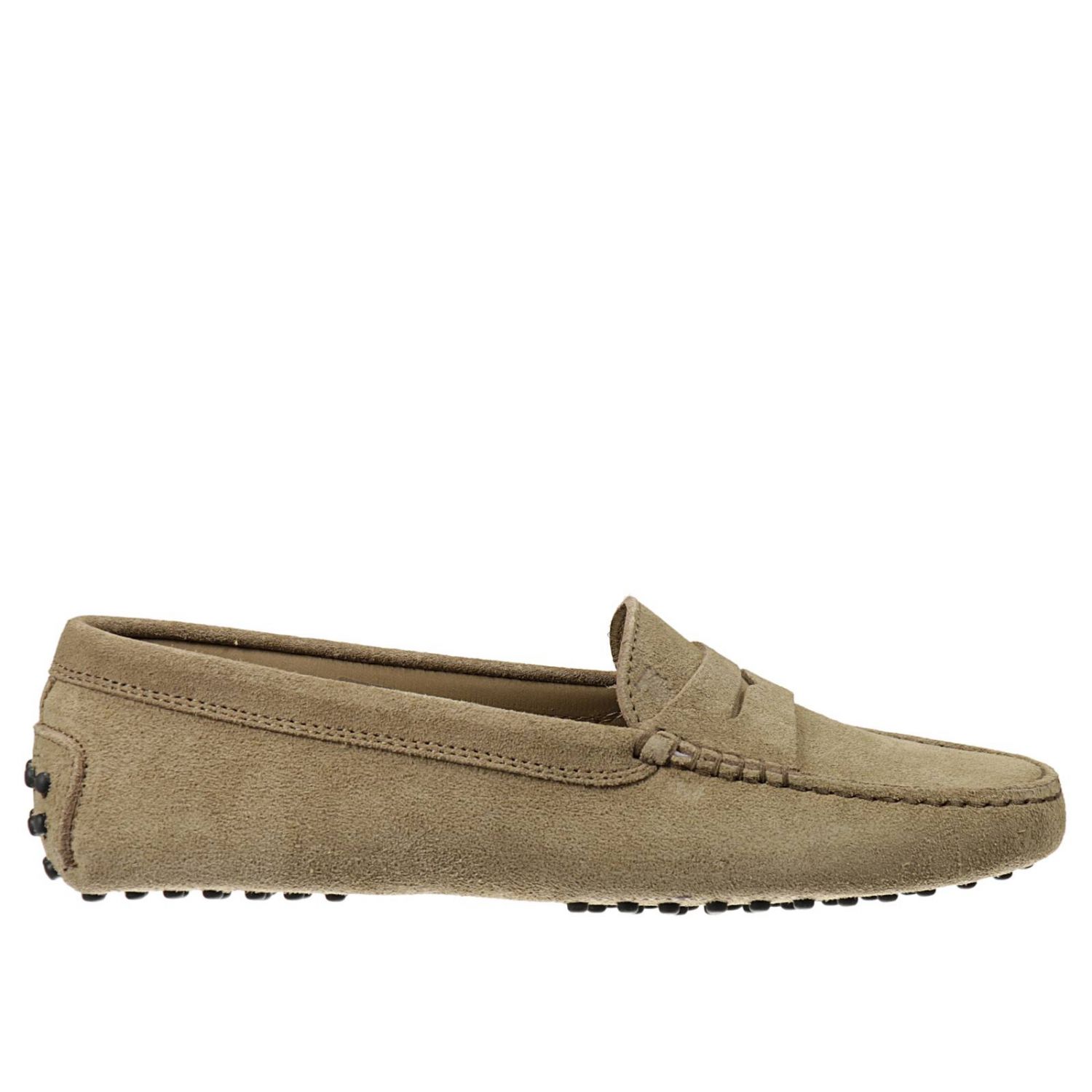 LOAFER GOMMINO SUEDE | Flat Shoes Tods Women Beige | Flat Shoes Tods ...