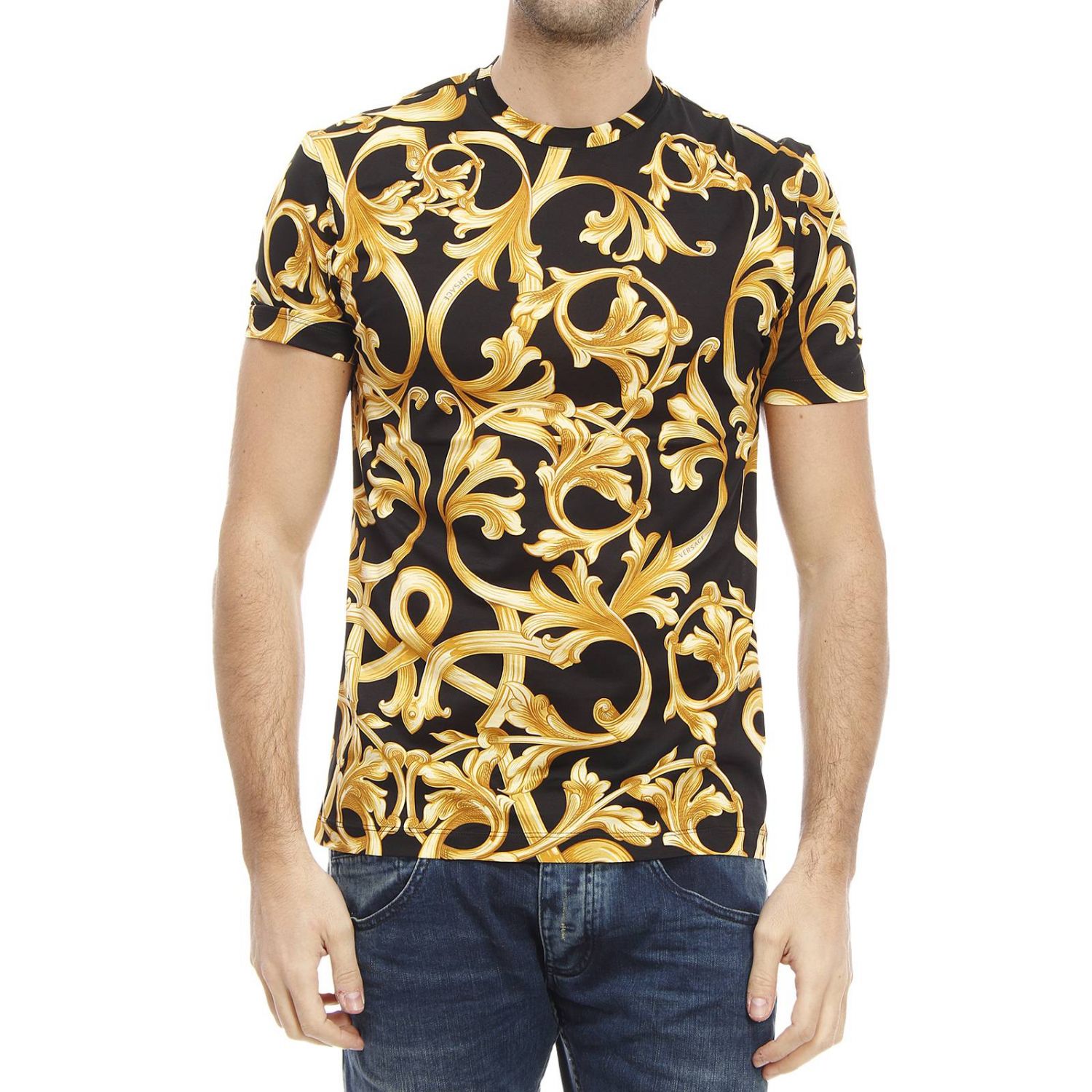 | T-Shirt Versace Men Gold | T-Shirt Versace 68988 214584 Giglio EN