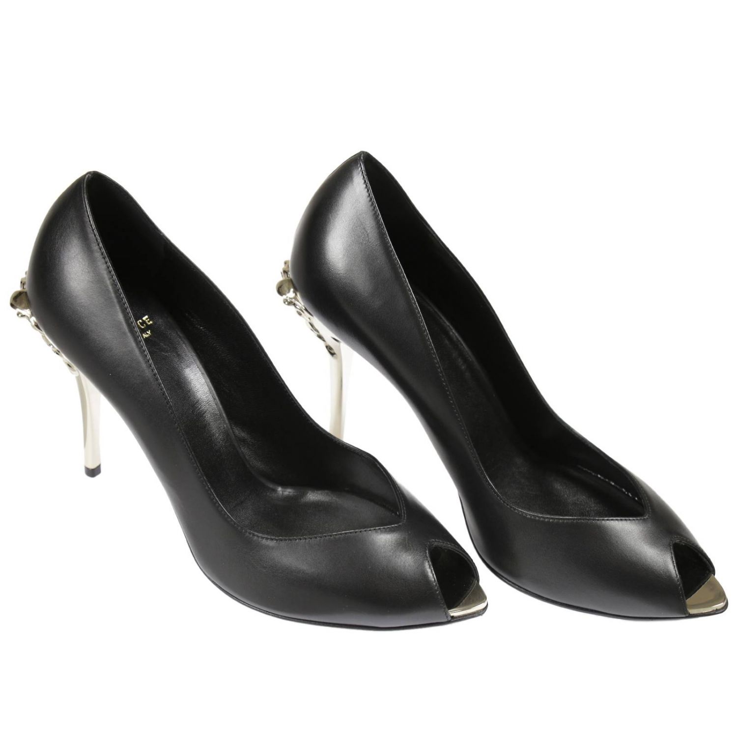 VERSACE: SPUNTAT TACCO 10 MEDUSA ORO CHIARO - Nero | Scarpe Con Tacco  Versace dsr119o dvt2p GIGLIO.COM