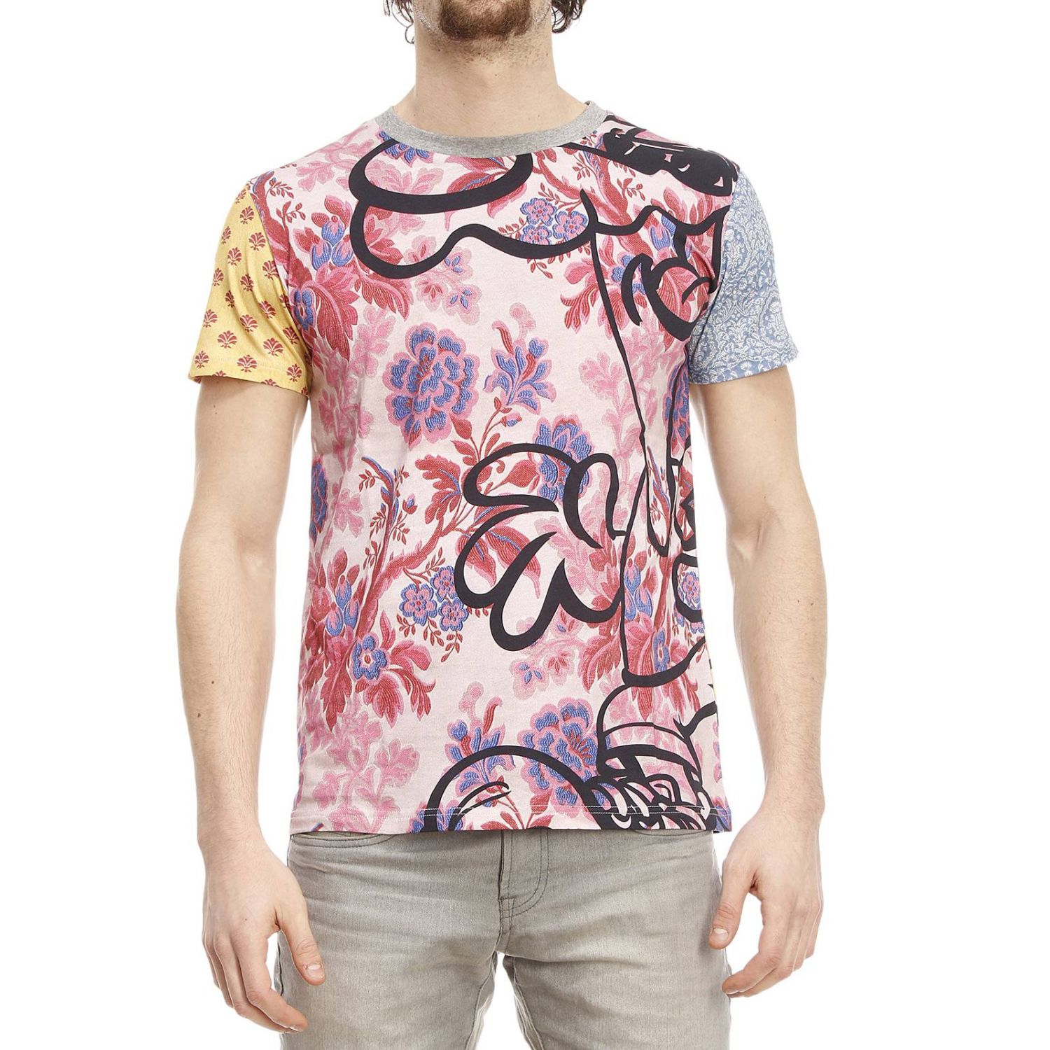 t shirt multicolore homme