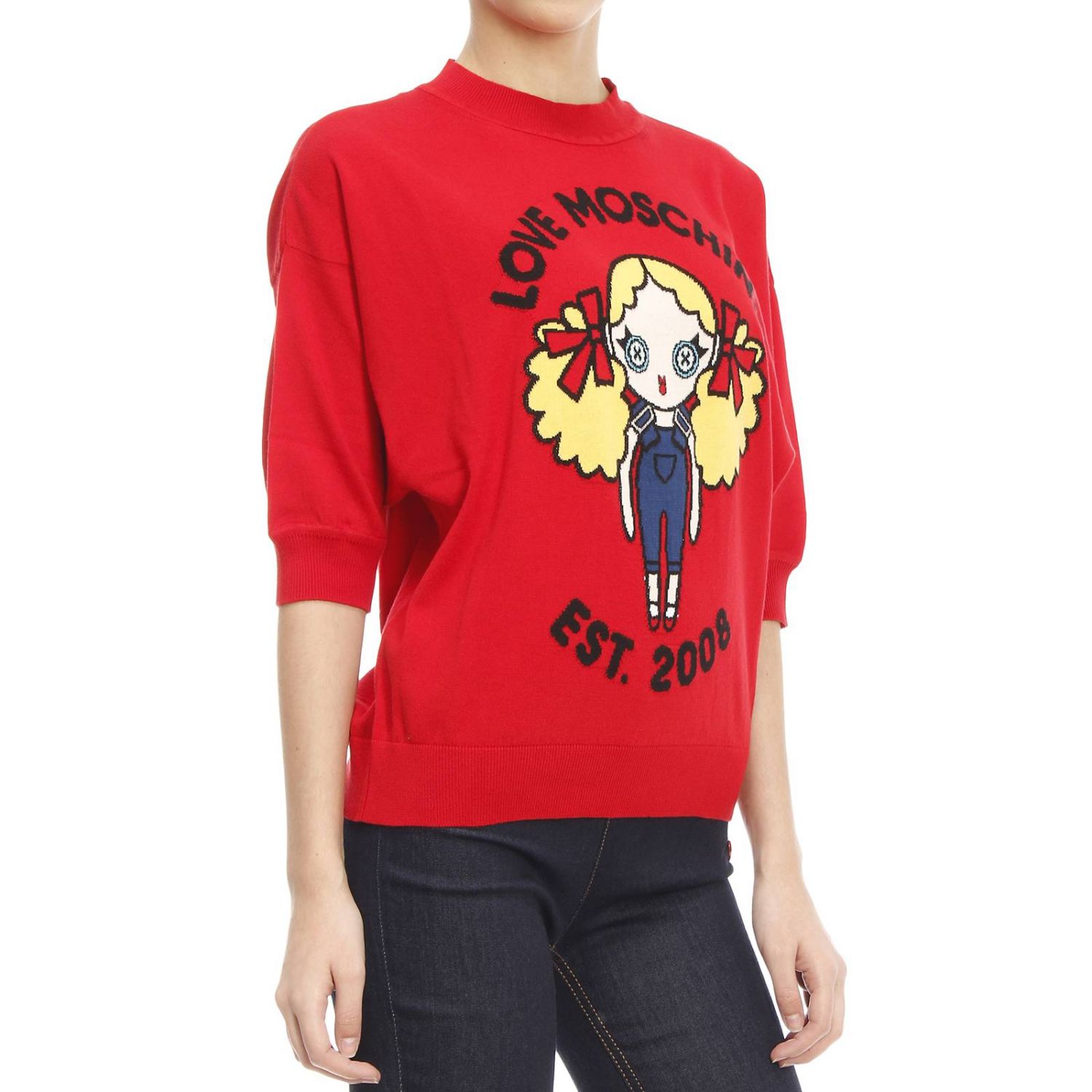 Nero | Maglieria Moschino Donna Maglia maniche lunghe Nero « Ecotono