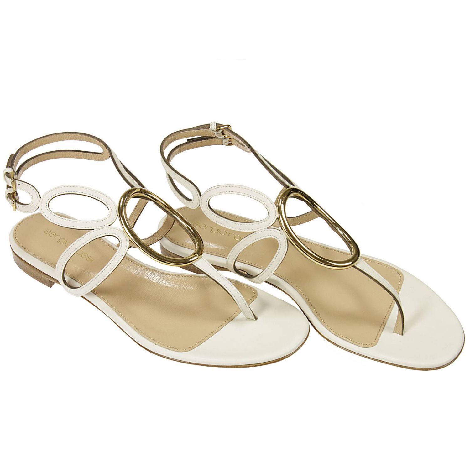 Sergio Rossi Outlet: FARRA SANDALO INFRADITO PELLE CON GIOIELLO | Scarpe  Basse Sergio Rossi Donna Bianco | Scarpe Basse Sergio Rossi a72850 mmvg02  GIGLIO.COM