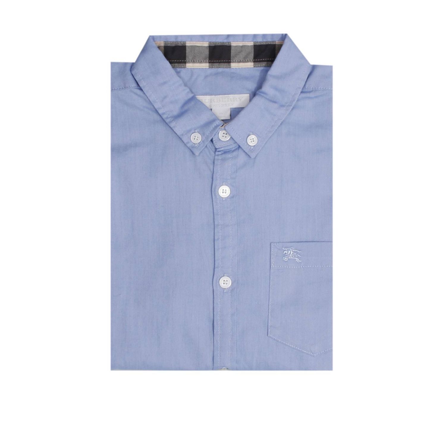 sky blue burberry shirt