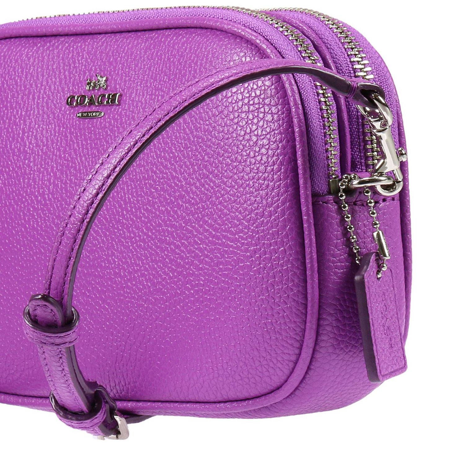 Coach Outlet CROSSBODY CLUTCH TRACOLLINA PELLE DOPPIA ZIP Borsa Mini