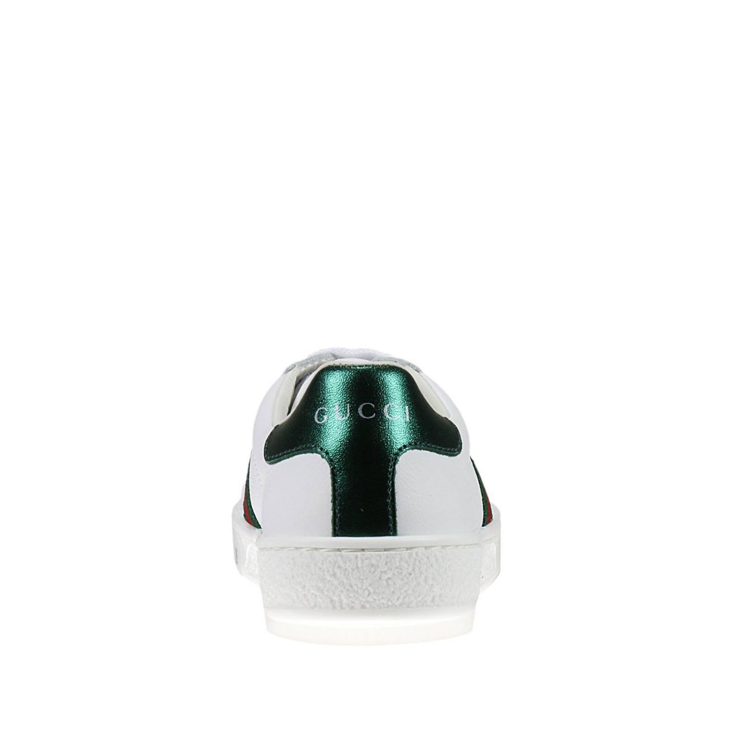 Gucci Outlet: New ice sneakers pelle con web - Bianco | Scarpe Gucci 433146  CPWE0 GIGLIO.COM