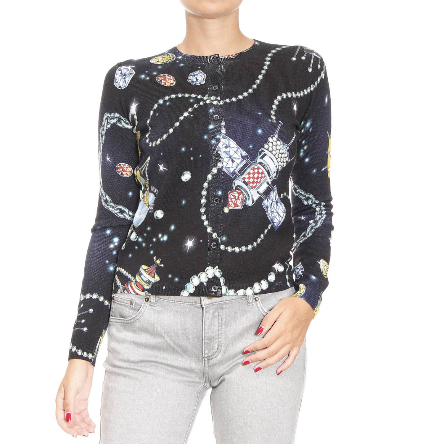 Love Moschino Outlet: Pull pour femme Moschino Love - Noir | Pull Love Moschino WSN0301 X1057 